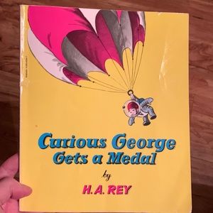 Curious George Gets a Medal vintage picture book 1957 H.A. Rey children’s story